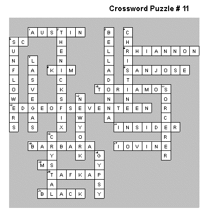 Crossword Puzzle Answers