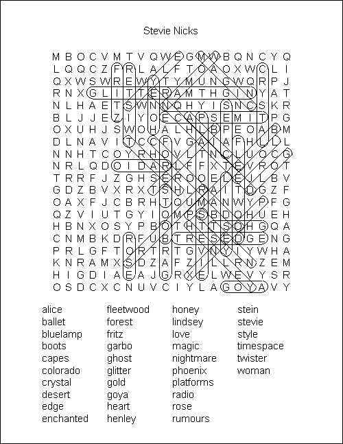 Wordfind Answer