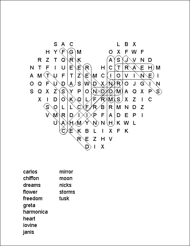Wordfind Answer